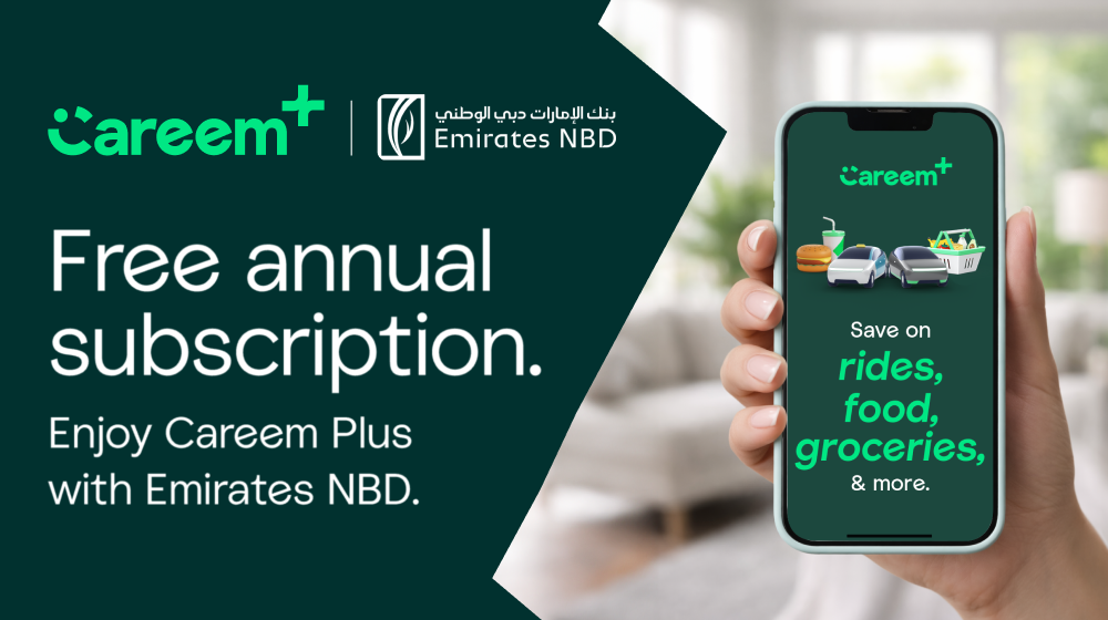Emirates NBD Premium Customers Can Get 12 Months of Careem Plus Free