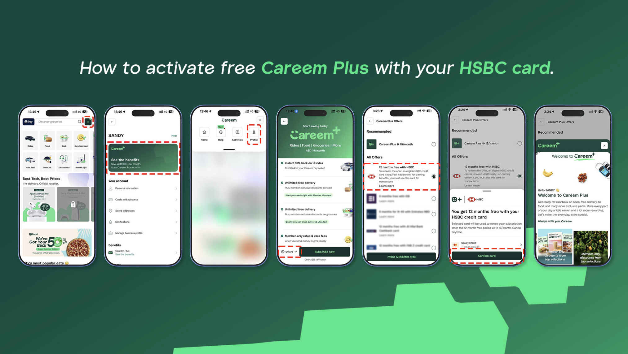 HSBC UAE Cardholders: 12 Months of Careem Plus Free